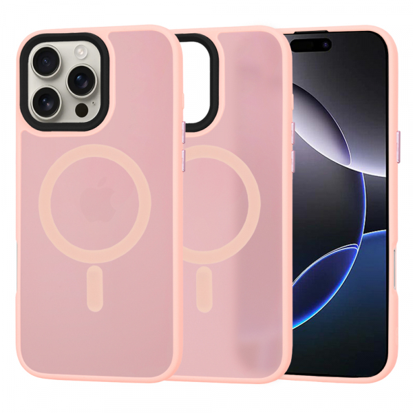 Husa MagSafe pentru Apple iPhone 16 Pro Max, Techsuit, HaloFrost, Roz