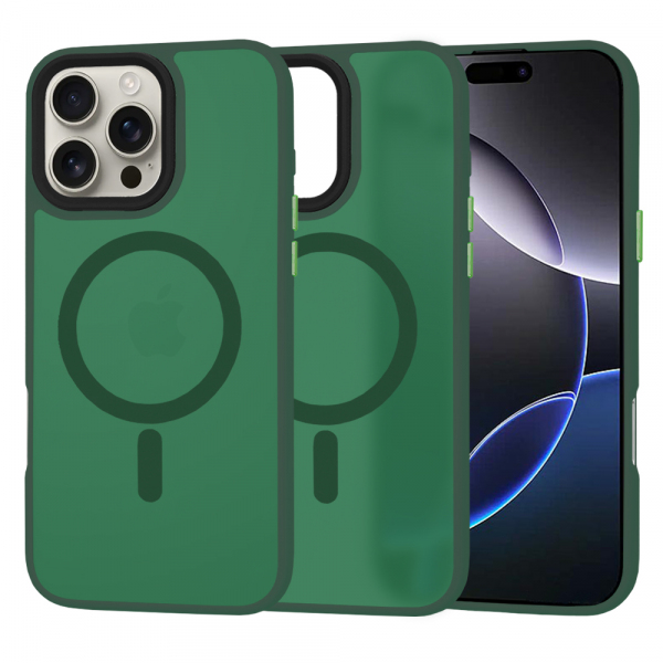 Husa MagSafe pentru Apple iPhone 16 Pro Max, Techsuit, HaloFrost, Verde