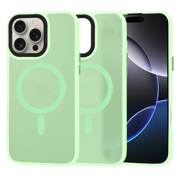 Husa MagSafe pentru Apple iPhone 16 Pro Max, Techsuit, HaloFrost, Verde Deschis