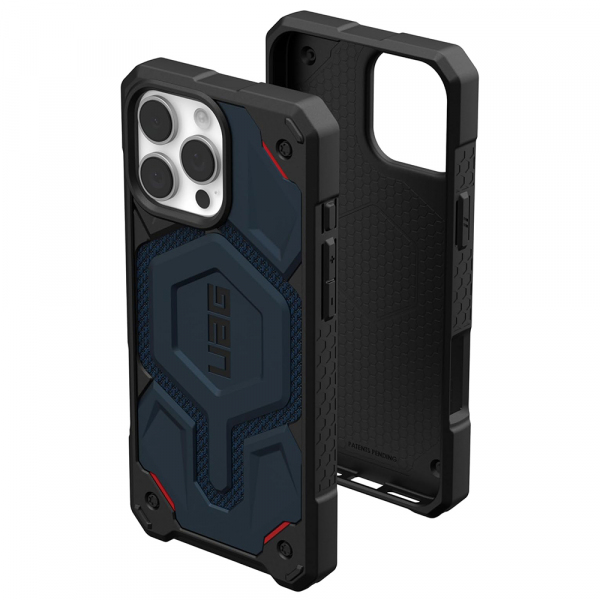 Husa MagSafe pentru Apple iPhone 16 Pro Max, Urban Armor Gear, Monarch Pro Kevlar, Bleumarin