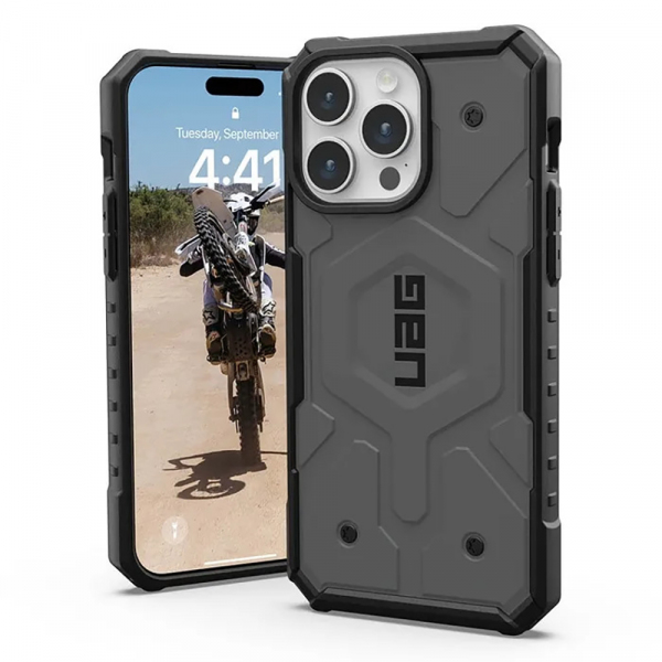 Husa MagSafe pentru Apple iPhone 16 Pro Max, Urban Armor Gear, Pathfinder, Argintie