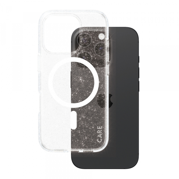 Husa MagSafe pentru Apple iPhone 16 Pro, PanzerGlass, Care Urban Combat Star Lit, Transparenta Alba