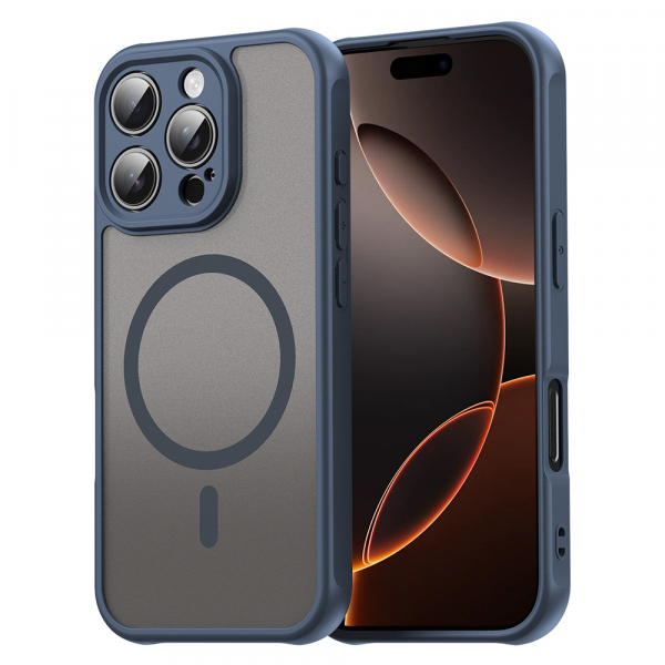 Husa MagSafe pentru Apple iPhone 16 Pro, Techsuit, HaloFrost II, Bleumarin