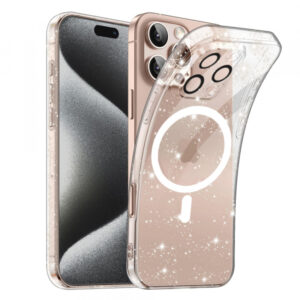 Husa MagSafe pentru Apple iPhone 16 Pro, Techsuit, SparkleSkin, Transparenta