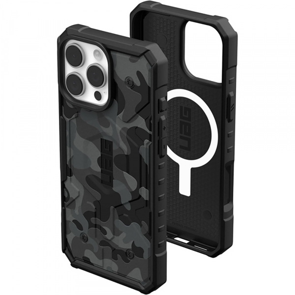 Husa MagSafe pentru Apple iPhone 16 Pro, Urban Armor Gear, Pathfinder SE Midnight Camo, Camuflaj