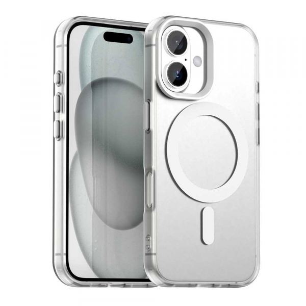 Husa MagSafe pentru Apple iPhone 16, Techsuit, CandyCase, Alba