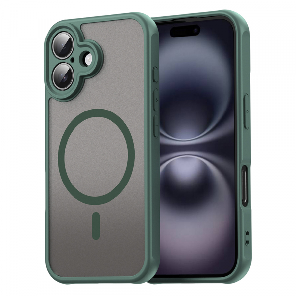 Husa MagSafe pentru Apple iPhone 16, Techsuit, HaloFrost II, Verde