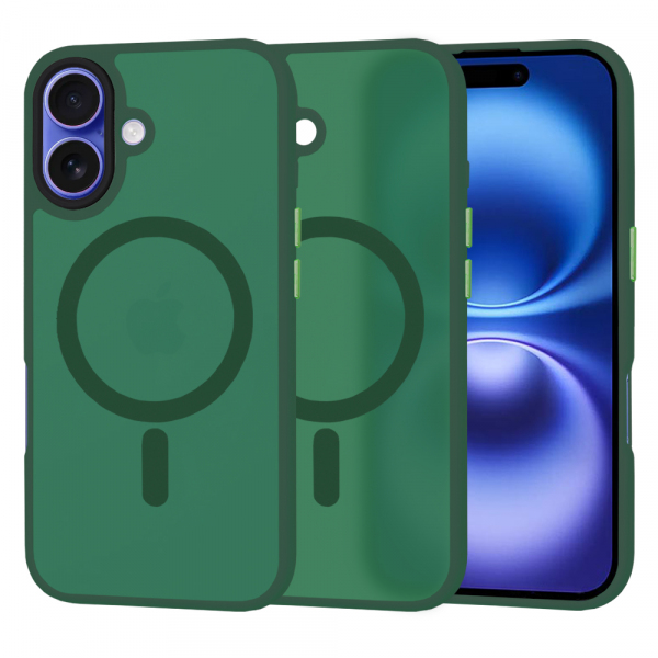 Husa MagSafe pentru Apple iPhone 16, Techsuit, HaloFrost, Verde