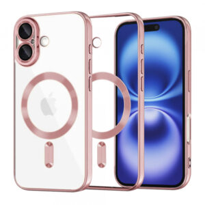 Husa MagSafe pentru Apple iPhone 16, Techsuit, Luxury Crystal, Roz