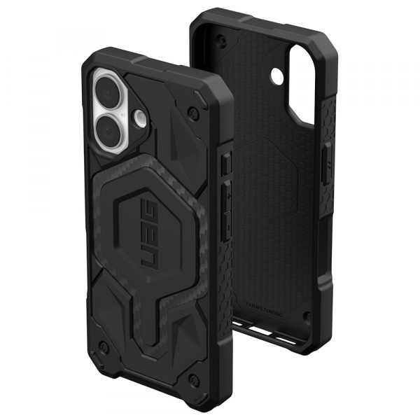 Husa MagSafe pentru Apple iPhone 16, Urban Armor Gear, Monarch Pro Carbon, Neagra
