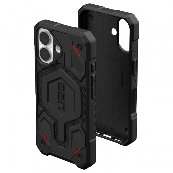 Husa MagSafe pentru Apple iPhone 16, Urban Armor Gear, Monarch Pro Kevlar, Neagra