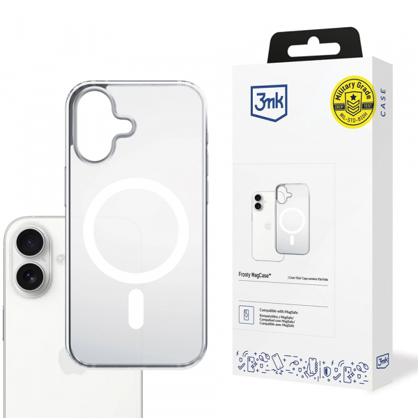 Husa MagSafe pentru Apple iPhone 17, 3MK, Frosty MagCase, Alba