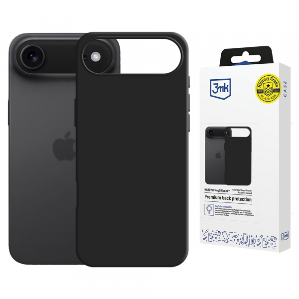 Husa MagSafe pentru Apple iPhone 17 Air, 3MK, Hardy, Neagra