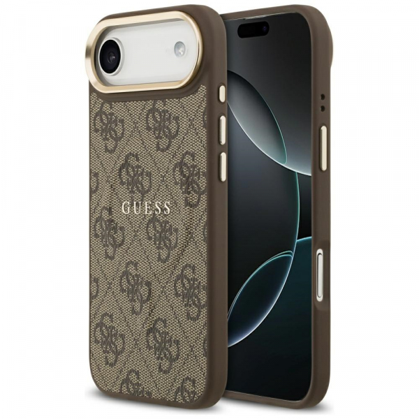 Husa MagSafe pentru Apple iPhone 17 Air, Guess, 4G Classic, Maro