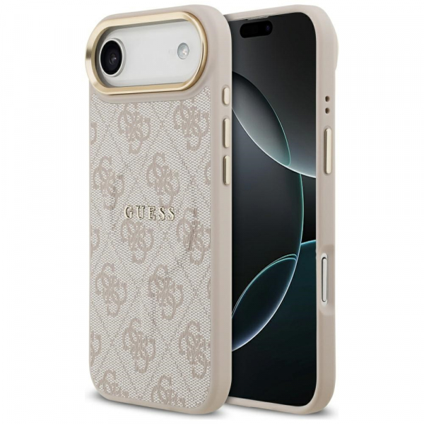 Husa MagSafe pentru Apple iPhone 17 Air, Guess, 4G Classic, Roz