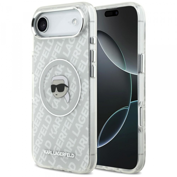 Husa MagSafe pentru Apple iPhone 17 Air, Karl Lagerfeld, IML Karl`s Head, Gri