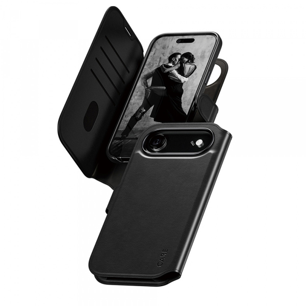 Husa MagSafe pentru Apple iPhone 17 Air, PanzerGlass, Care Feature Tango Two-in-One, Neagra