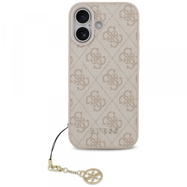Husa MagSafe pentru Apple iPhone 17, Guess, 4G Charm Cradle, Roz