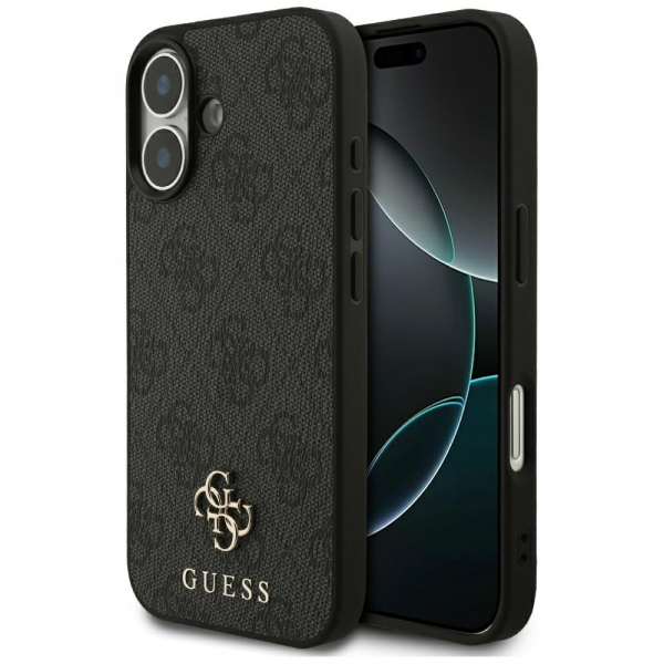Husa MagSafe pentru Apple iPhone 17, Guess, 4G Small and Classic Logo, Neagra