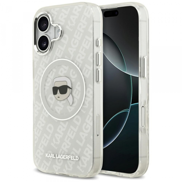 Husa MagSafe pentru Apple iPhone 17, Karl Lagerfeld, IML Karl`s Head, Gri