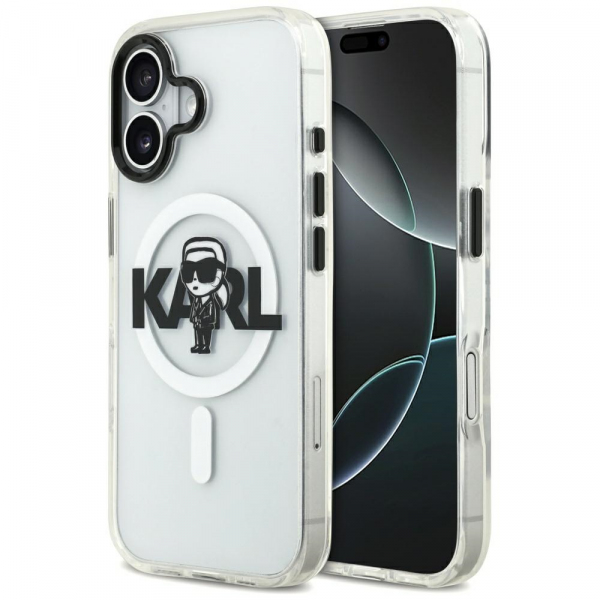 Husa MagSafe pentru Apple iPhone 17, Karl Lagerfeld, IML Sketch Logo Karl, Transparenta