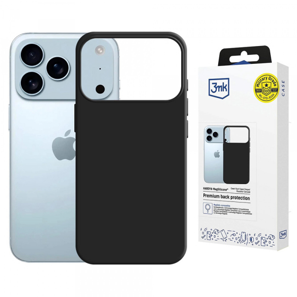 Husa MagSafe pentru Apple iPhone 18 Pro / 17 Pro, 3MK, Hardy, Neagra