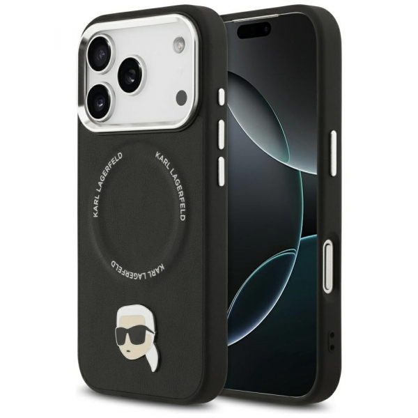 Husa MagSafe pentru Apple iPhone 18 Pro / 17 Pro, Karl Lagerfeld, Karl Pin, Neagra