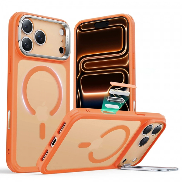 Husa MagSafe pentru Apple iPhone 18 Pro Max / 17 Pro Max, ESR, Classic Hybrid Kickstand, Portocalie Satinata