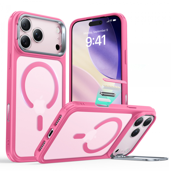 Husa MagSafe pentru Apple iPhone 18 Pro Max / 17 Pro Max, ESR, Classic Hybrid Kickstand, Roz Satinata