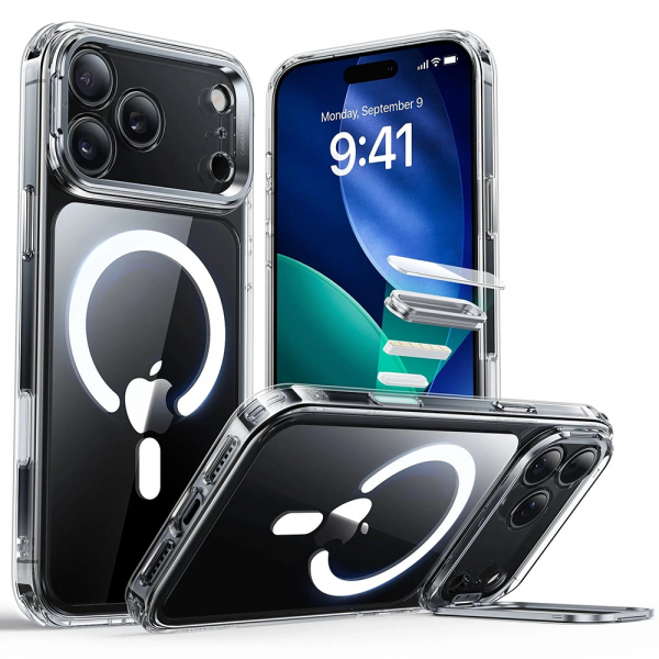 Husa MagSafe pentru Apple iPhone 18 Pro Max / 17 Pro Max, ESR, Classic Hybrid Kickstand, Transparenta