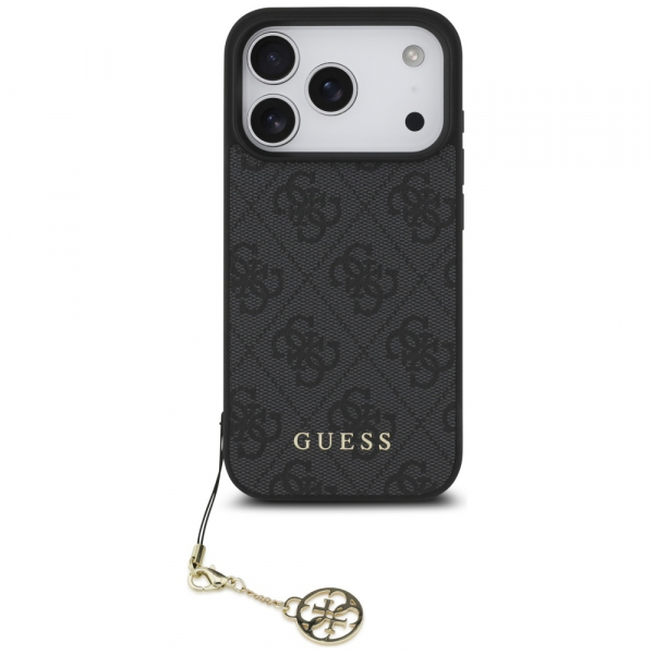 Husa MagSafe pentru Apple iPhone 18 Pro Max / 17 Pro Max, Guess, 4G Charm Cradle, Neagra
