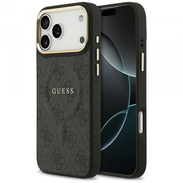 Husa MagSafe pentru Apple iPhone 18 Pro Max / 17 Pro Max, Guess, 4G Classic, Neagra