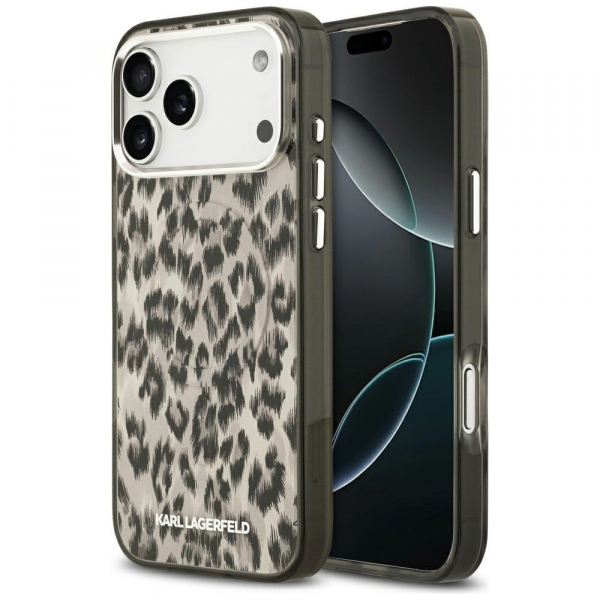 Husa MagSafe pentru Apple iPhone 18 Pro Max / 17 Pro Max, Karl Lagerfeld, IML Leopard Pattern, Maro