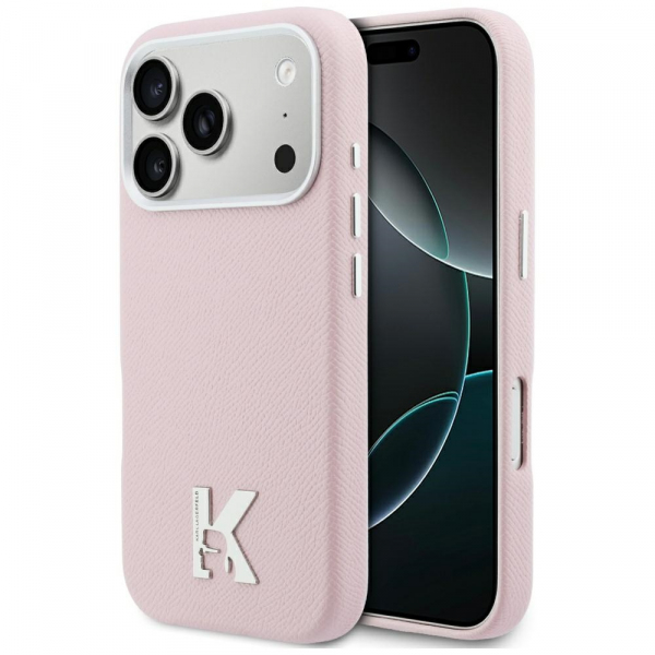 Husa MagSafe pentru Apple iPhone 18 Pro Max / 17 Pro Max, Karl Lagerfeld, Karl Head Logo, Roz