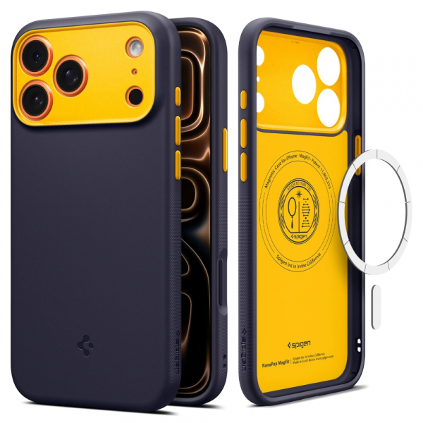 Husa MagSafe pentru Apple iPhone 18 Pro Max / 17 Pro Max, Spigen, Caseology Nano Pop, Mov ACS10260