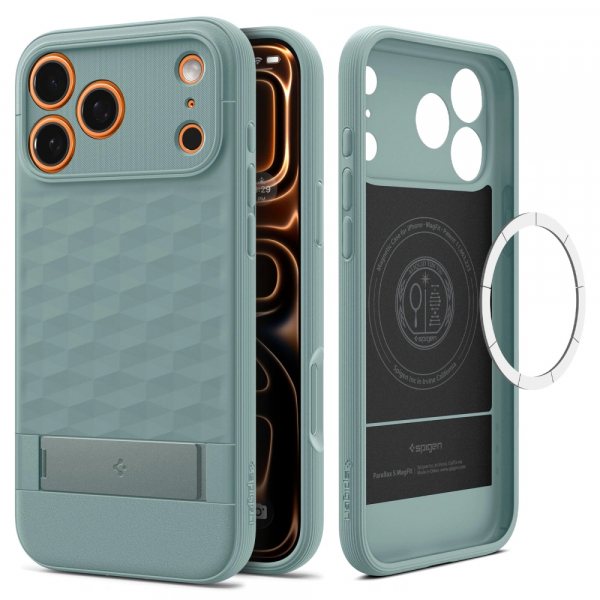 Husa MagSafe pentru Apple iPhone 18 Pro Max / 17 Pro Max, Spigen, Caseology Parallax S, Verde ACS09912