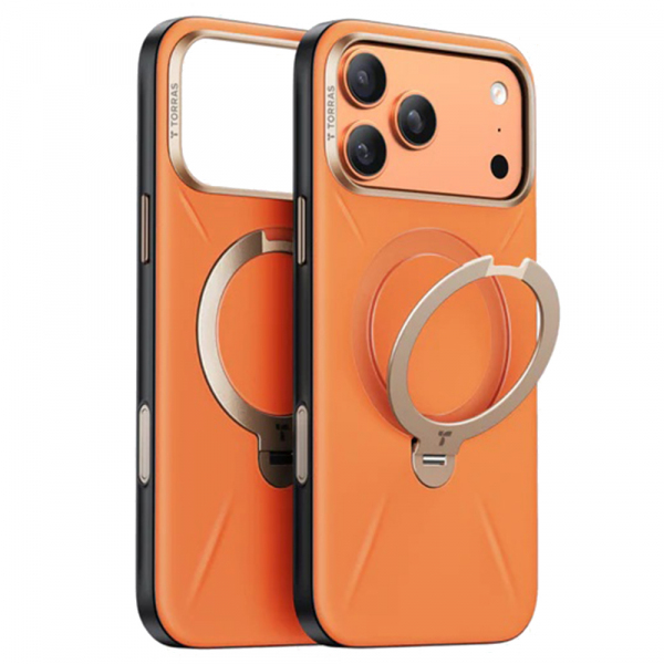 Husa MagSafe pentru Apple iPhone 18 Pro Max / 17 Pro Max, Torras, QPRO Leather, Portocalie