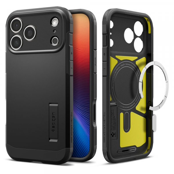 Husa MagSafe pentru Apple iPhone 18 Pro / 17 Pro, Spigen, Tough Armor T, Neagra ACS10361