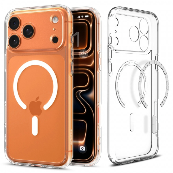 Husa MagSafe pentru Apple iPhone 18 Pro / 17 Pro, Spigen, Ultra Hybrid, Alba ACS10346
