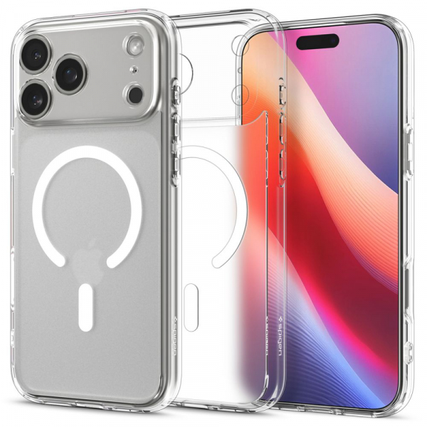 Husa MagSafe pentru Apple iPhone 18 Pro / 17 Pro, Spigen, Ultra Hybrid, Alba Satinata ACS10350