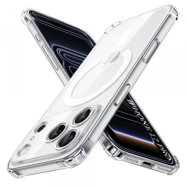 Husa MagSafe pentru Apple iPhone 18 Pro / 17 Pro, Techsuit, Shockproof, Transparenta