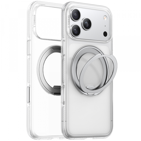 Husa MagSafe pentru Apple iPhone 18 Pro / 17 Pro, Torras, Ostand R Fitness, Transparenta