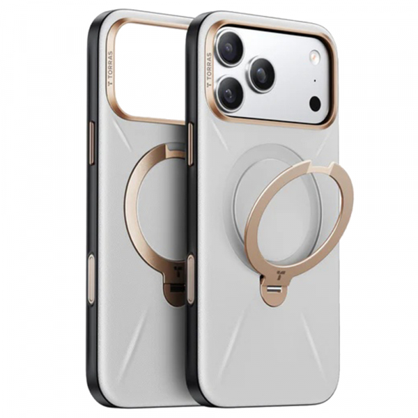 Husa MagSafe pentru Apple iPhone 18 Pro / 17 Pro, Torras, QPRO Leather, Gri