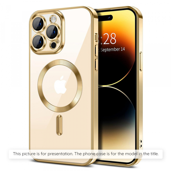Husa MagSafe pentru Apple iPhone 17, Techsuit, Luxury Crystal, Aurie