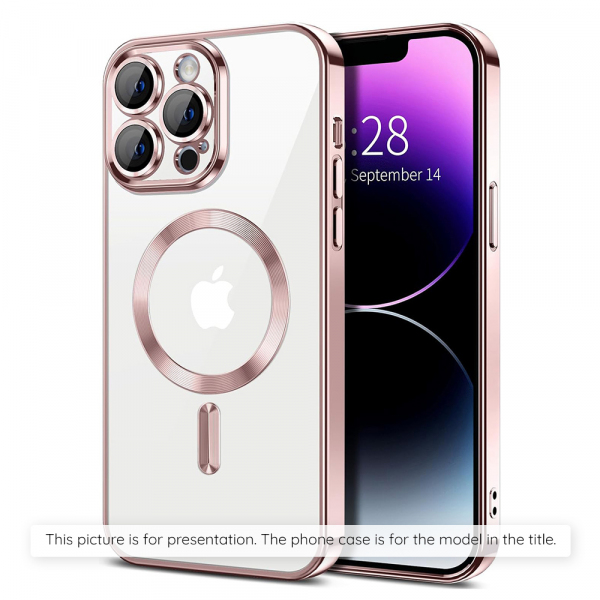 Husa MagSafe pentru Apple iPhone 17, Techsuit, Luxury Crystal, Roz