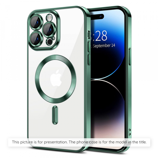 Husa MagSafe pentru Apple iPhone 17, Techsuit, Luxury Crystal, Verde Inchis