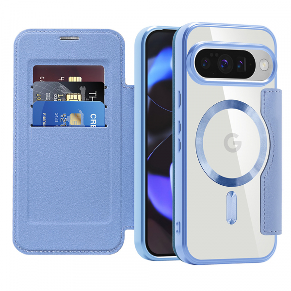 Husa MagSafe pentru Google Pixel 10 Pro / 10, Techsuit, SmartMag Book, Bleu
