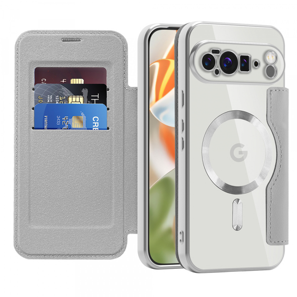 Husa MagSafe pentru Google Pixel 10 Pro XL, Techsuit, SmartMag Book, Gri