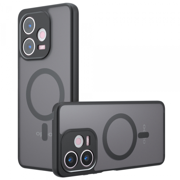 Husa MagSafe pentru Oppo A5 Pro 4G / A5 Pro, Techsuit, PureFrost, Neagra Satinata