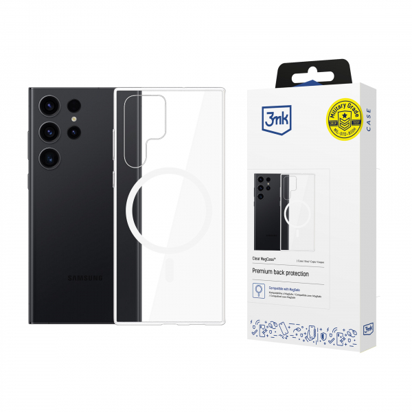 Husa MagSafe pentru Samsung Galaxy S22 Ultra 5G S908, 3MK, MagCase, Transparenta